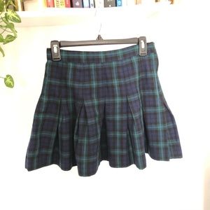DIVIDED Plaid Pleated Skater Skirt